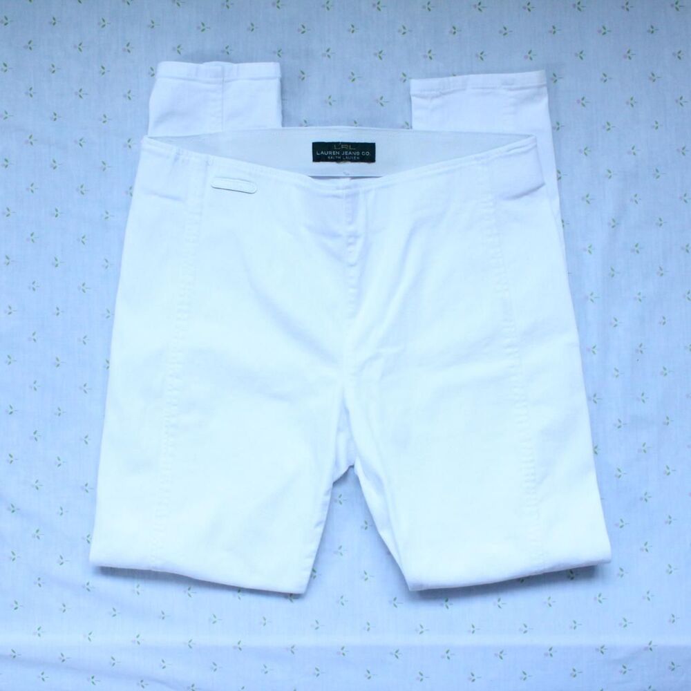 Lauren Ralph Lauren Women's White Skinny Jeans Size M Stretch Denim